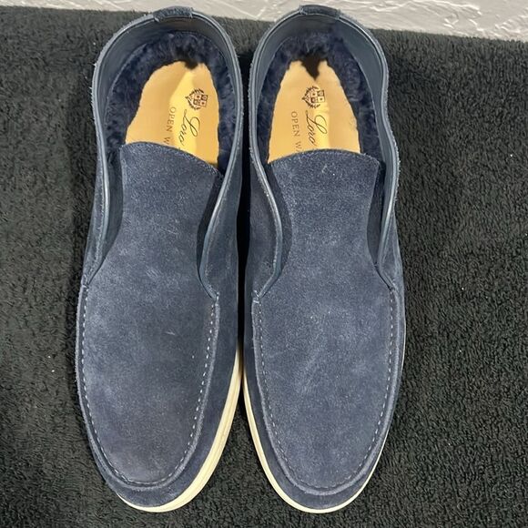 🔥 LORO PIANA Open Walk Ankle Chukka Boot Navy Suede Leather Sz 10 (EU 43) - EUC - Picture 6 of 13